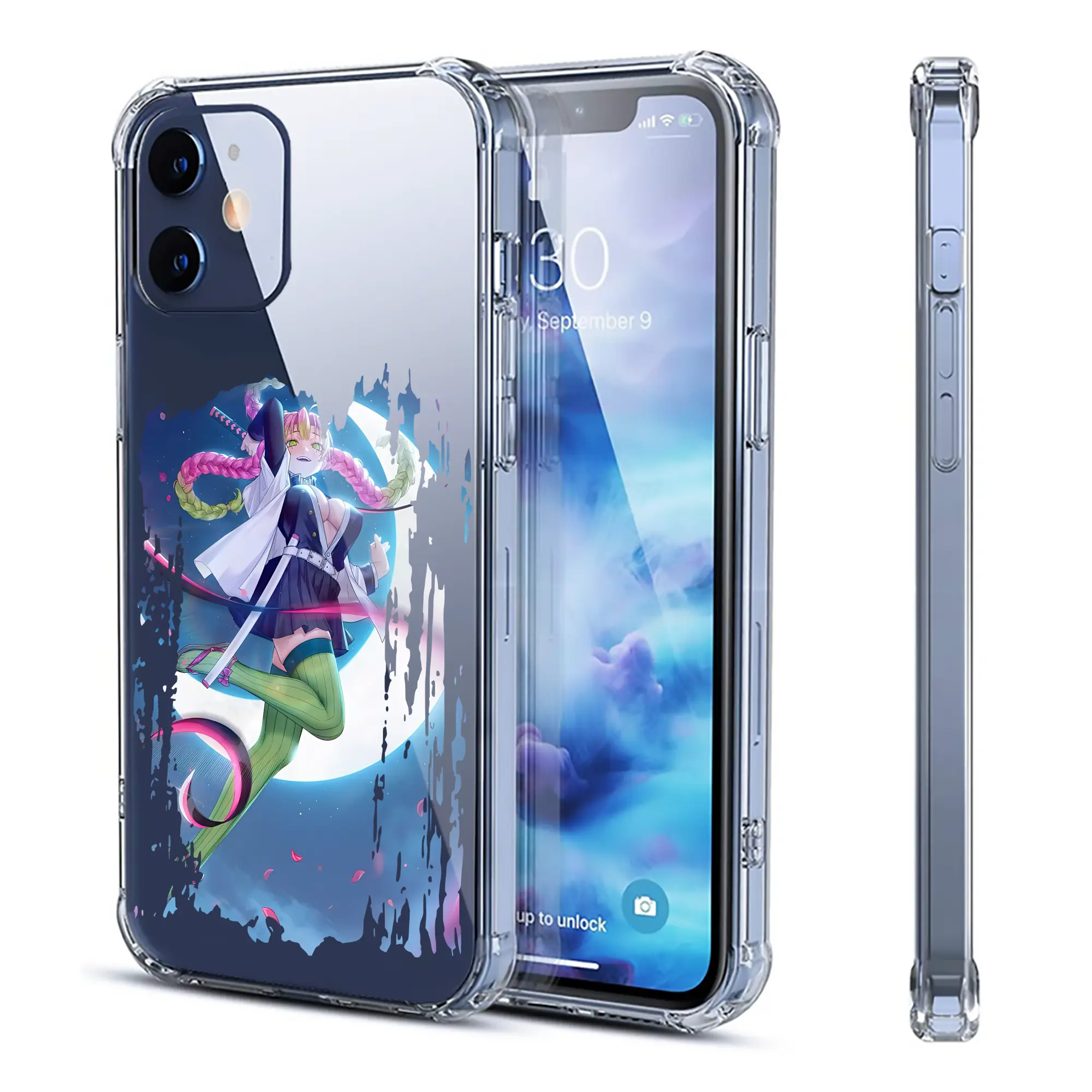 鬼滅の刃 グッズ,甘露寺 蜜璃 - IPhone 12シリーズ対応 ・ 透明スマホケース ・ クリアソフトケース ・ TPU素材 ・ 耐衝撃 ・ 高密着 ・ 防汚 防指紋 ・ 簡単着脱